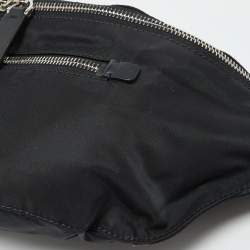 Pre Owned Valentino Black Nylon and Leather Belt Bag