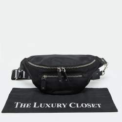 Pre Owned Valentino Black Nylon and Leather Belt Bag