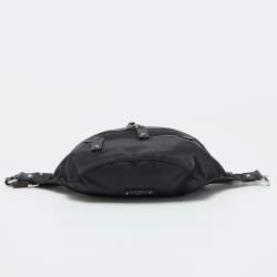 Pre Owned Valentino Black Nylon and Leather Belt Bag