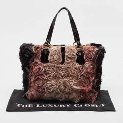 Pre Owned Valentino Multicolor Satin and Patent Leather Rosier Tote