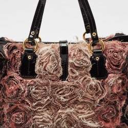 Pre Owned Valentino Multicolor Satin and Patent Leather Rosier Tote