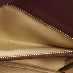 Pre Owned Valentino Burgundy Leather Small Rockstud Glam Lock Flap Bag