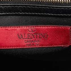 Pre Owned Valentino Black Leather Small Rockstud Trapeze Tote