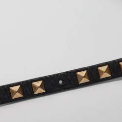 Pre Owned Valentino Black Leather Small Rockstud Trapeze Tote