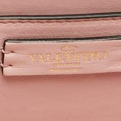 Valentino Pink Suede Crystals Mini VSling Top Handle Bag