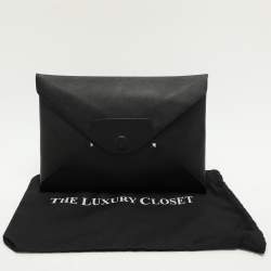 Pre Owned Valentino Black Leather Envelope Rockstud Clutch