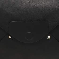 Pre Owned Valentino Black Leather Envelope Rockstud Clutch