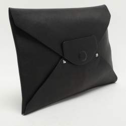 Pre Owned Valentino Black Leather Envelope Rockstud Clutch