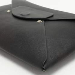 Pre Owned Valentino Black Leather Envelope Rockstud Clutch
