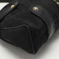 Valentino Black Canvas and Leather Embellished Satchel