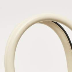 Pre Owned Valentino Off White Leather Small VLogo Walk Tote