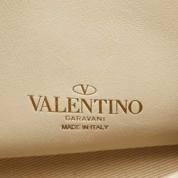 Pre Owned Valentino Off White Leather Small VLogo Walk Tote