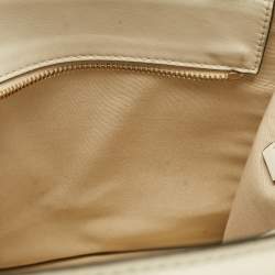 Pre Owned Valentino Off White Leather Small VLogo Walk Tote