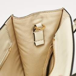 Pre Owned Valentino Off White Leather Small VLogo Walk Tote