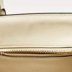 Pre Owned Valentino Off White Leather Small VLogo Walk Tote