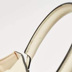 Pre Owned Valentino Off White Leather Small VLogo Walk Tote