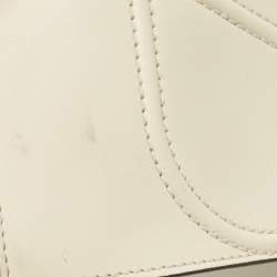 Pre Owned Valentino Off White Leather Small VLogo Walk Tote