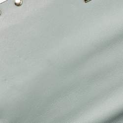 مملوكة مسبقًا Valentino Light Blue Leather Medium Rockstud Spike Top Handle Bag