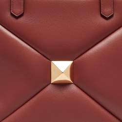 Pre Owned Valentino Brick Red Leather One Stud Tote