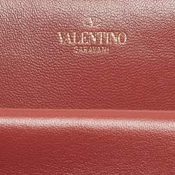 Pre Owned Valentino Brick Red Leather One Stud Tote