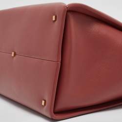 Pre Owned Valentino Brick Red Leather One Stud Tote