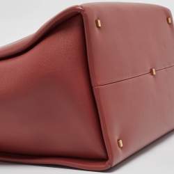 Pre Owned Valentino Brick Red Leather One Stud Tote