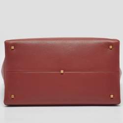 Pre Owned Valentino Brick Red Leather One Stud Tote