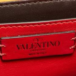 Valentino Neon Orange Leather Small Supervee Crossbody Bag