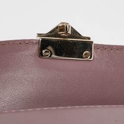 Valentino Mauve Leather Mini Glam Lock Flap Shoulder Bag