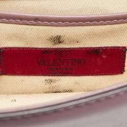 Valentino Mauve Leather Mini Glam Lock Flap Shoulder Bag