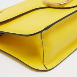 Pre Owned Valentino Yellow Leather Medium Loco Shoulder Bag