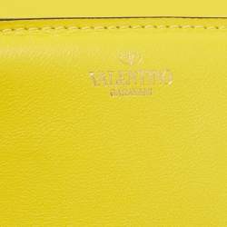 Pre Owned Valentino Yellow Leather Medium Loco Shoulder Bag