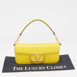 Pre Owned Valentino Yellow Leather Medium Loco Shoulder Bag