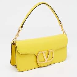 Pre Owned Valentino Yellow Leather Medium Loco Shoulder Bag