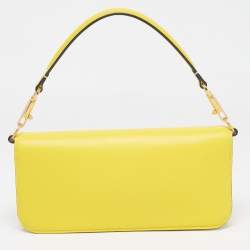 Pre Owned Valentino Yellow Leather Medium Loco Shoulder Bag