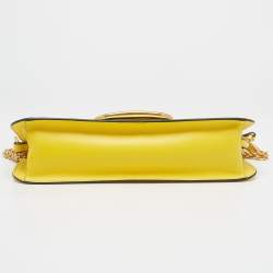 Pre Owned Valentino Yellow Leather Medium Loco Shoulder Bag