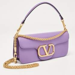 مملوكة مسبقًا Valentino Purple Leather Loco Flap Shoulder Bag