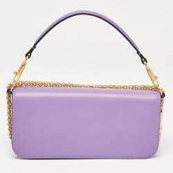 مملوكة مسبقًا Valentino Purple Leather Loco Flap Shoulder Bag