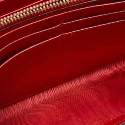 Pre Owned Valentino Red Leather Rockstud Continental Wallet