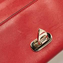 Pre Owned Valentino Red Leather Rockstud Continental Wallet