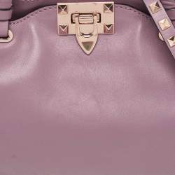 مملوكة مسبقًا Valentino Mauve Leather Small Rockstud Trapeze Tote