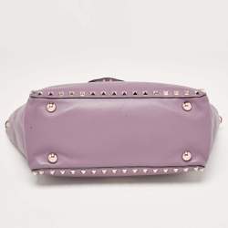 مملوكة مسبقًا Valentino Mauve Leather Small Rockstud Trapeze Tote