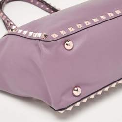 مملوكة مسبقًا Valentino Mauve Leather Small Rockstud Trapeze Tote