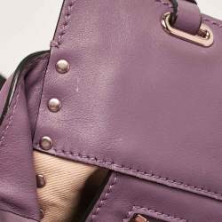 مملوكة مسبقًا Valentino Mauve Leather Small Rockstud Trapeze Tote