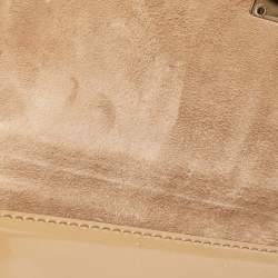 Pre Owned Valentino Beige Patent Leather Medium Rockstud Glam Lock Shoulder Bag