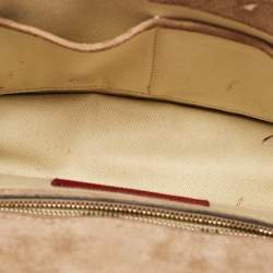 Pre Owned Valentino Beige Patent Leather Medium Rockstud Glam Lock Shoulder Bag