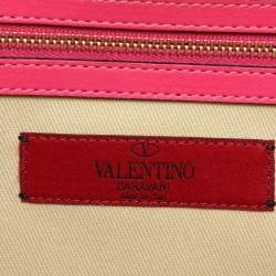 Valentino Pink Leather Large Glam Lock Shoulder Bag