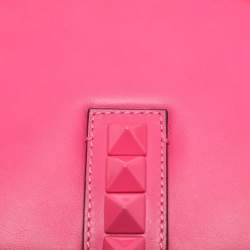 Valentino Pink Leather Large Glam Lock Shoulder Bag