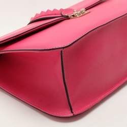 Valentino Pink Leather Large Glam Lock Shoulder Bag