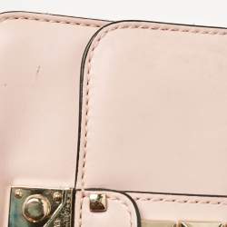 Valentino Light Pink Leather Mini Glam Lock Flap Shoulder Bag